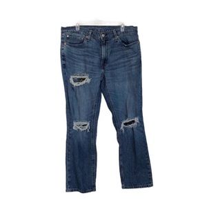 Levi’s Denim Blue Jean Camouflage Distressed Denim Jeans